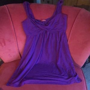 EUC flowy purple long tank